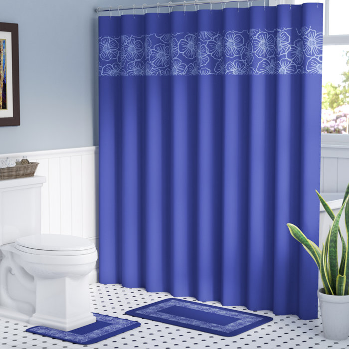 Red Barrel Studio® Wellow 15 Piece Single Shower Curtain Set + Hooks
